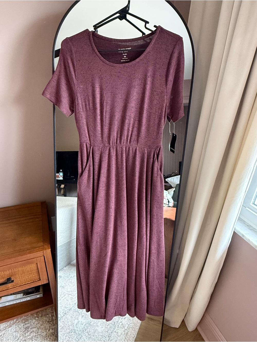 Torrid Super Soft Plush Skater Dress Maroon Size 00 NWT